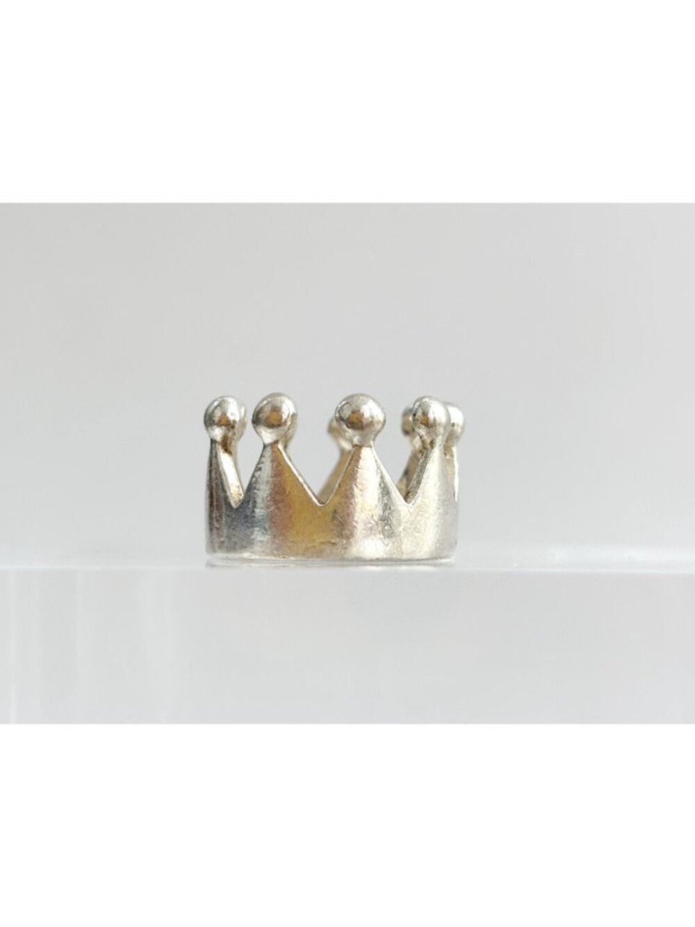 Crown Shaped Polished Bright Minimalist Sterling Silver 925 Vintage Ring - sz 6 - Picture 3 of 14